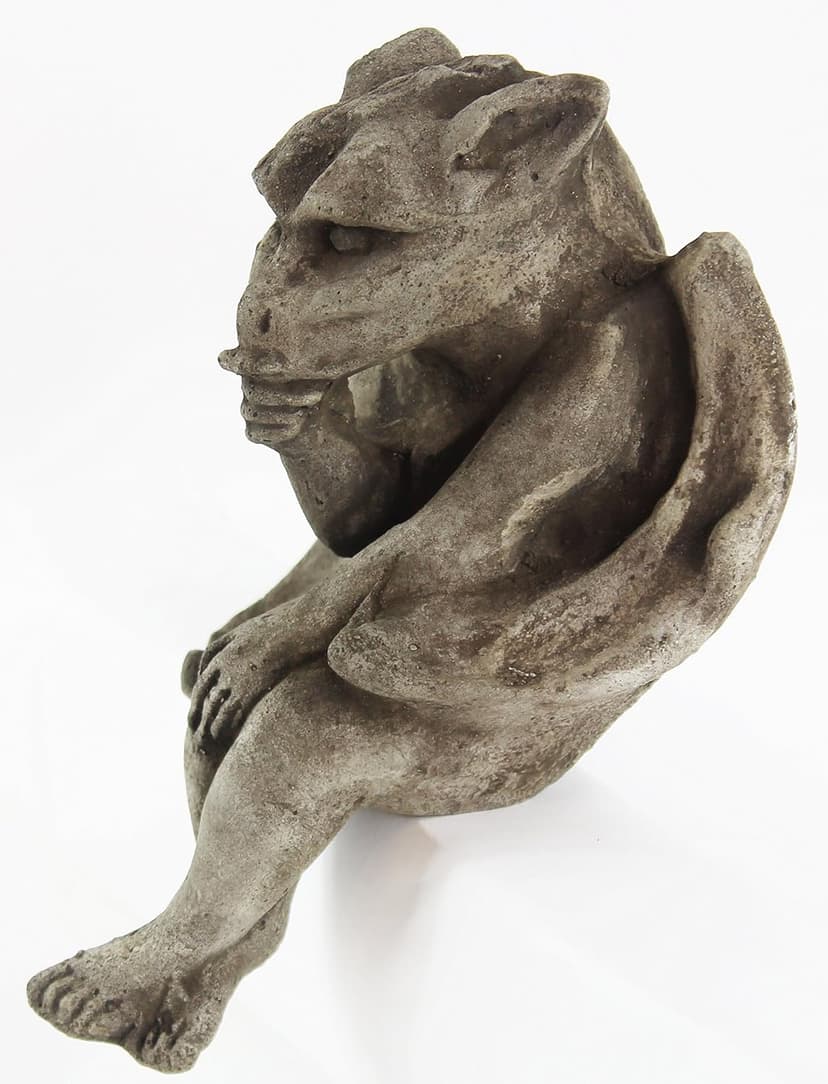 Sitting Gargoyle Concrete Home and Garden Statues Cement Igor French Sculpture European Cast Stone Figure All Weather Statuary Garden Statue Art