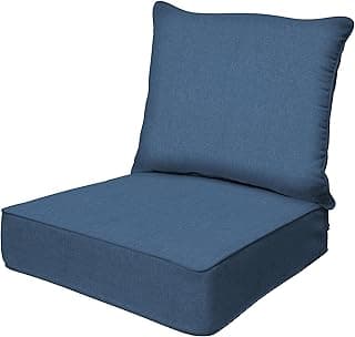 Honeycomb Outdoor Deep Seat, 24" W x 23" D, Textured Solid Pacific Blue Outdoor Chair Cushion