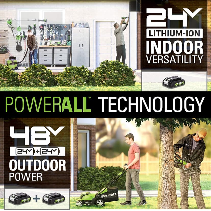 Greenworks 48V (2 x 24V) 21" Brushless Cordless (Self-Propelled) Lawn Mower (LED Headlight), (2) 5.0Ah Batteries and Dual Port Rapid Charger Included (125+ Compatible Tools)