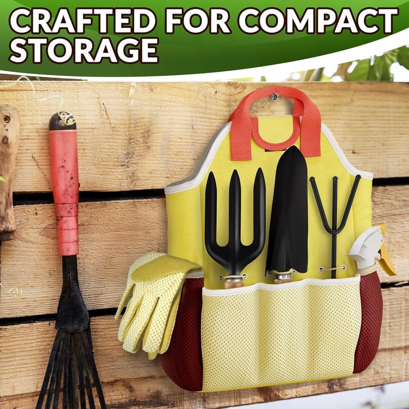 9 Pcs Garden Tool Set for Women – Ergonomic Lightweight Gardening Hand Tools with Convenient Little Bag, Sturdy Metal Garden Tools Set, Easy Handling for Outdoor Plant Care, Gardening Gifts for Women