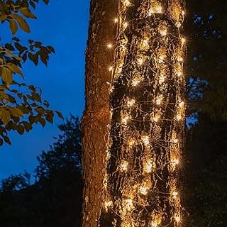 Clear Christmas Trunk Wrap Lights with 100 Lamps on Brown Wire, 2' x 8'