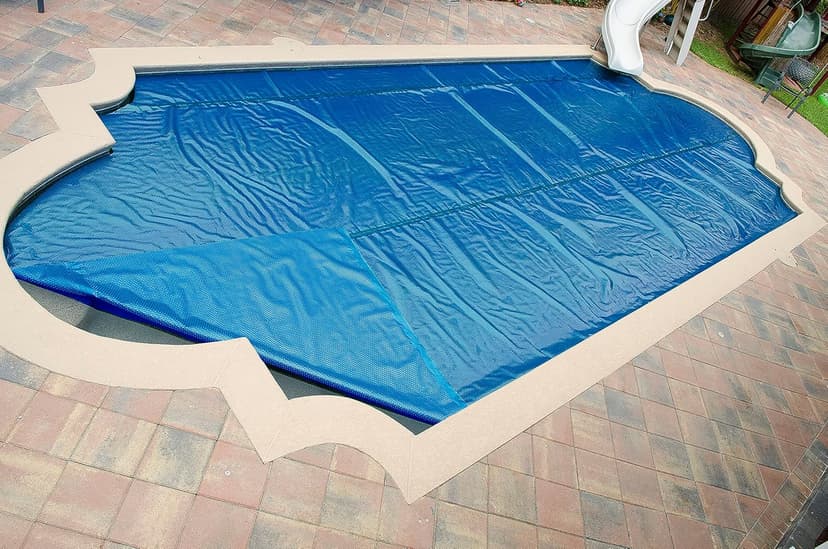 SunHeater Pool Solar Blanket - Heavy Duty Rectangular Thermal Cover with Bubbles - Heat Transfer Solar Pool Heater for In-Ground Swimming Pools - Durable 12 Mil Thick Polyethylene - 14' x 28' Feet