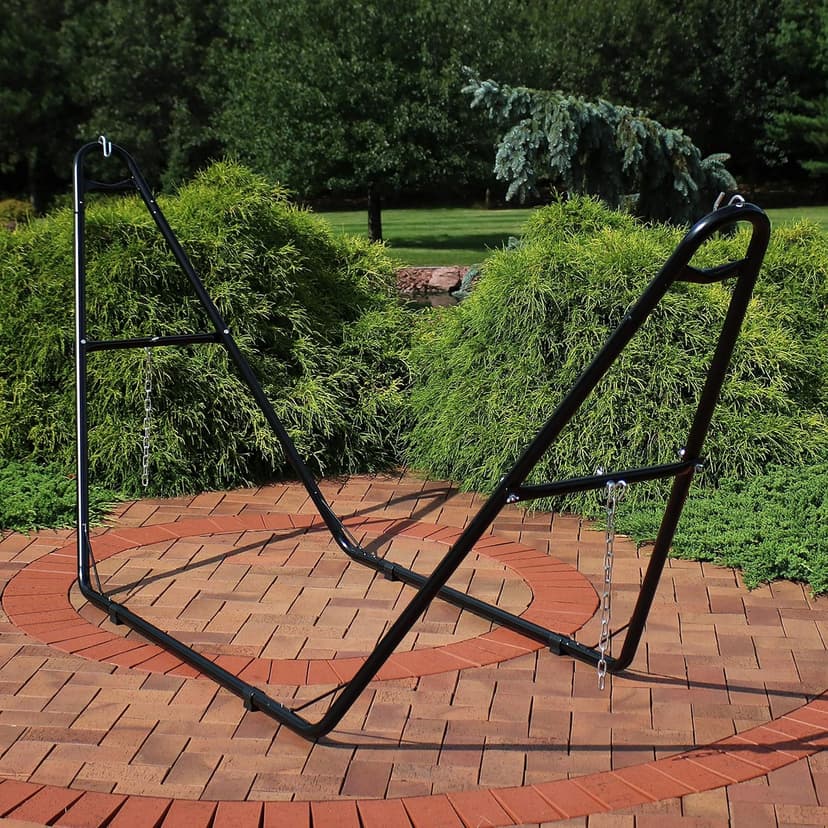 Sunnydaze Universal Double Hammock Stand Only - 550-Pound Capacity - Heavy-Duty Hammock Stand for Outside - Fits 9 to 14 Foot Hammocks - Black