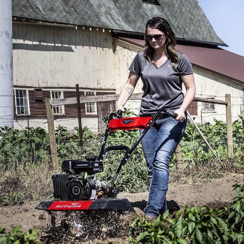 Earthquake 20015 Versa 2-in-1 Tiller Cultivator with a 99cc 4-Cycle Viper Engine, 2-in-1 Front Tine Tiller and Cultivator, Removable Side Shields and Outer Tines