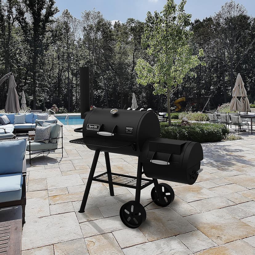 Dyna-Glo DGSS730CBO-D-KIT Signature SeriesBarrel Charcoal Grill & Side Firebox