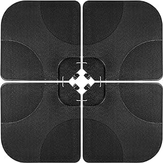 Best Choice Products 4-Piece 155lb Capacity Heavy-Duty Cantilever Offset Patio Umbrella Stand Square Base Plate Set w/Easy-Fill Spouts for Water or Sand - Black