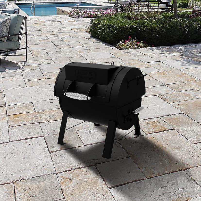 Dyna-Glo DGSS287CB-D Portable Tabletop Charcoal Grill & Side Firebox