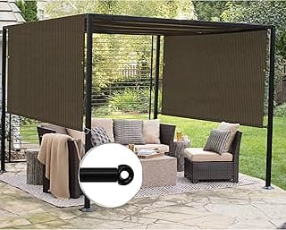 Patio Paradise 10' x 12' Pergola Canopy Replacement Cover Shade Cloth with Grommets Weighted Rods Outdoor Sun Shade Screen UV Block for Gazebo Backyard Deck Porch Balcony, Brown