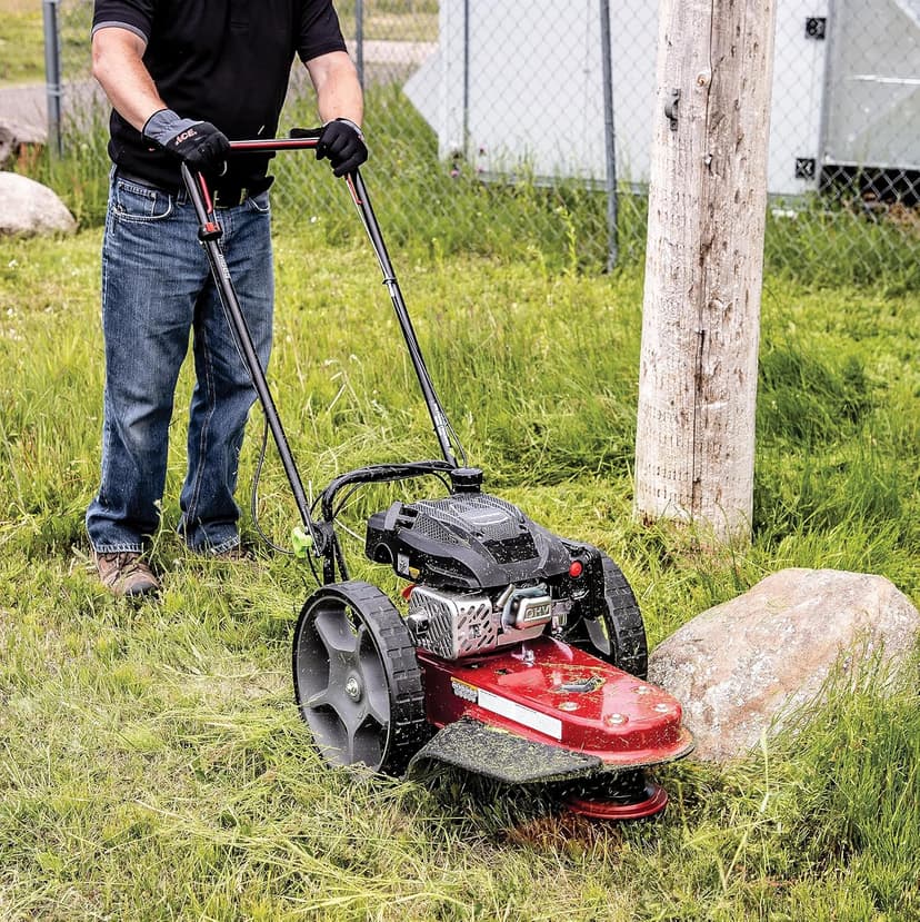 Earthquake Walk Behind String Mower With 160cc Viper 4-Cycle Engine, 22” Cutting Diameter, 14” Never-Go-Flat Wheels, Easy Assembly, Adjustable Handlebar, Model # 40314