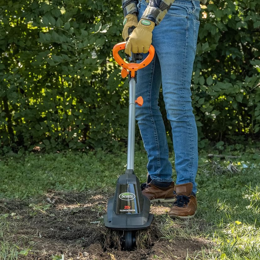 Scotts Outdoor Power Tools TC70020S 20-Volt 7.5-Inch Cordless Garden Tiller Cultivator, (2AH Battery & Fast Charger Included)
