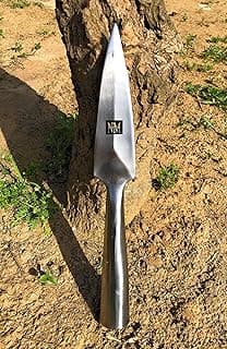 NauticalMart Hand-Forged Viking Saga Iron Spear Point Viking Accessories Medieval Steel Spearpoint Made From Carbon Steel Reenactment, Long Spear SCA LARP Knight (Silver)