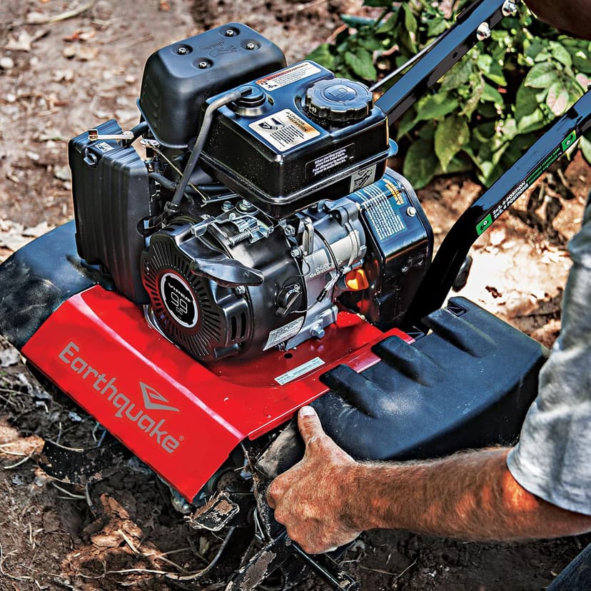Earthquake 20015 Versa 2-in-1 Tiller Cultivator with a 99cc 4-Cycle Viper Engine, 2-in-1 Front Tine Tiller and Cultivator, Removable Side Shields and Outer Tines