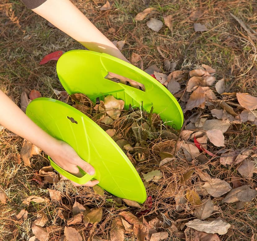 Gardenised Pair of Leaf Scoops, Hand Rakes for Lawn and Garden Cleanup (QI003286),Green