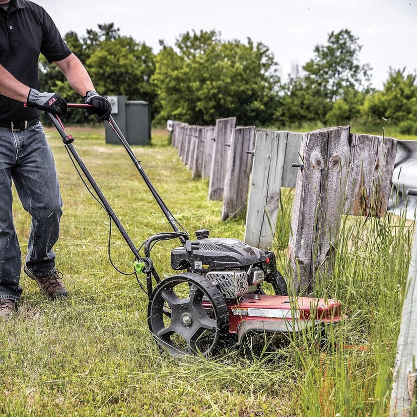 Earthquake Walk Behind String Mower With 160cc Viper 4-Cycle Engine, 22” Cutting Diameter, 14” Never-Go-Flat Wheels, Easy Assembly, Adjustable Handlebar, Model # 40314