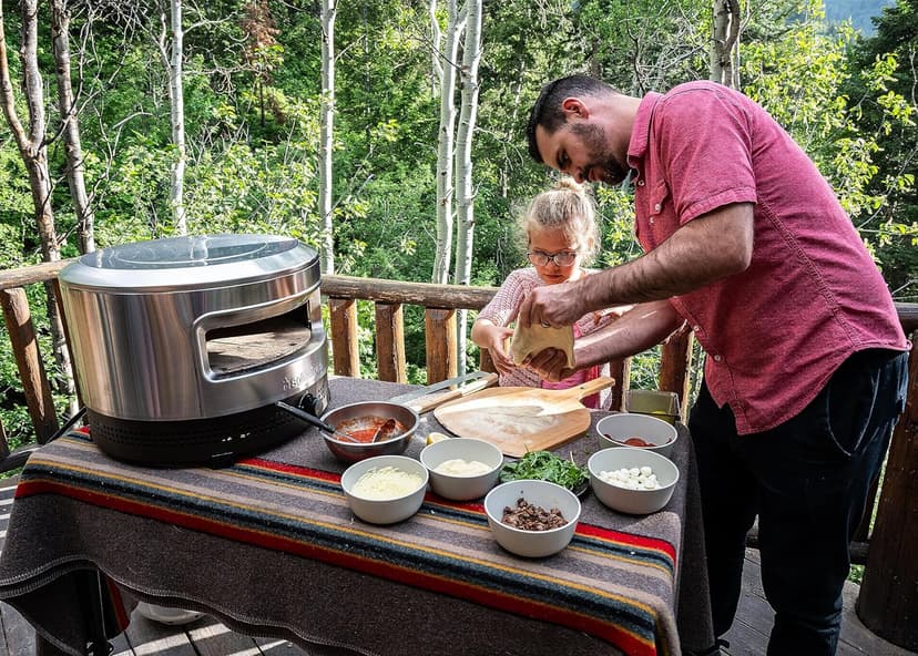 Solo Stove Pi Prime - Gas Pizza Oven with Cordierite Stone Cooking Surface - Demi-Dome Design - Wide-Mouthed Opening - Stainless Steel
