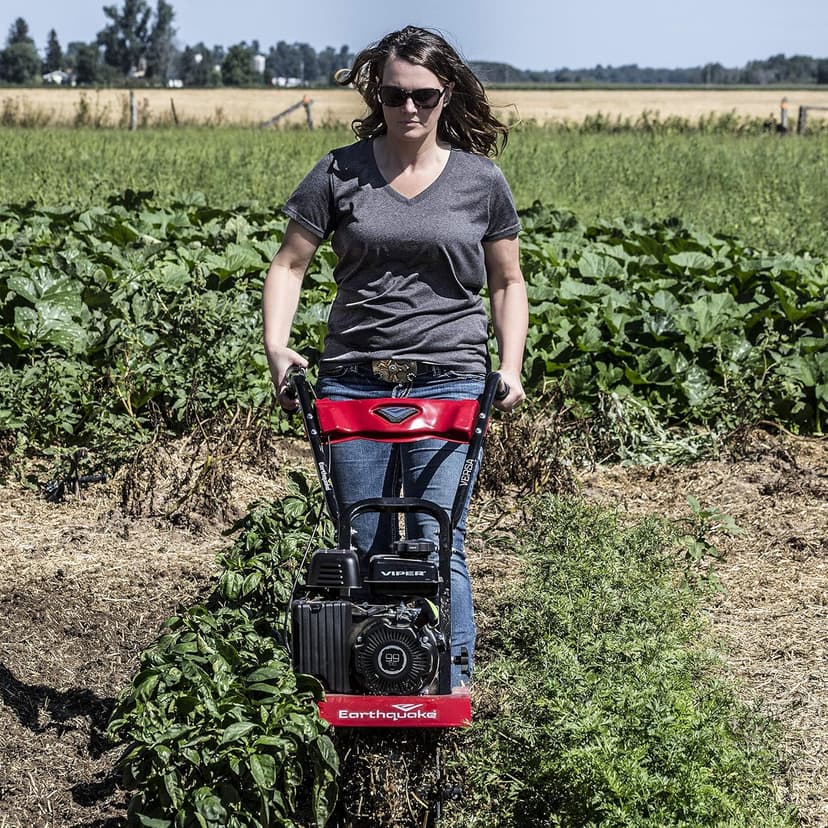 Earthquake 20015 Versa 2-in-1 Tiller Cultivator with a 99cc 4-Cycle Viper Engine, 2-in-1 Front Tine Tiller and Cultivator, Removable Side Shields and Outer Tines