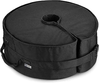 Rhino Round Umbrella Base Weight with Side Slot Opening, 18" ~ Fits Any Offset, Cantilever & Any Outdoor Patio Umbrella Stand ~ Easy Set up (Black)