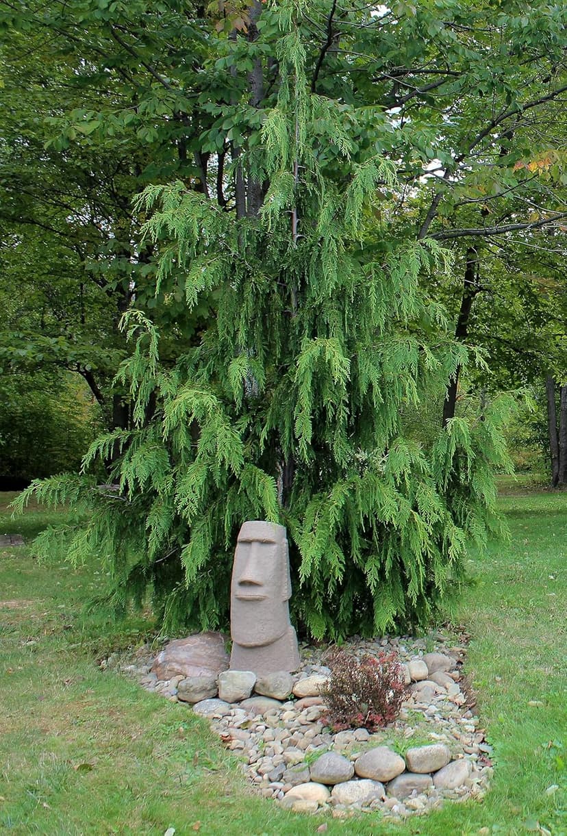 EMSCO Group Easter Island Head Statue – Natural Sandstone Appearance – Made of Resin – Lightweight – 28” Height