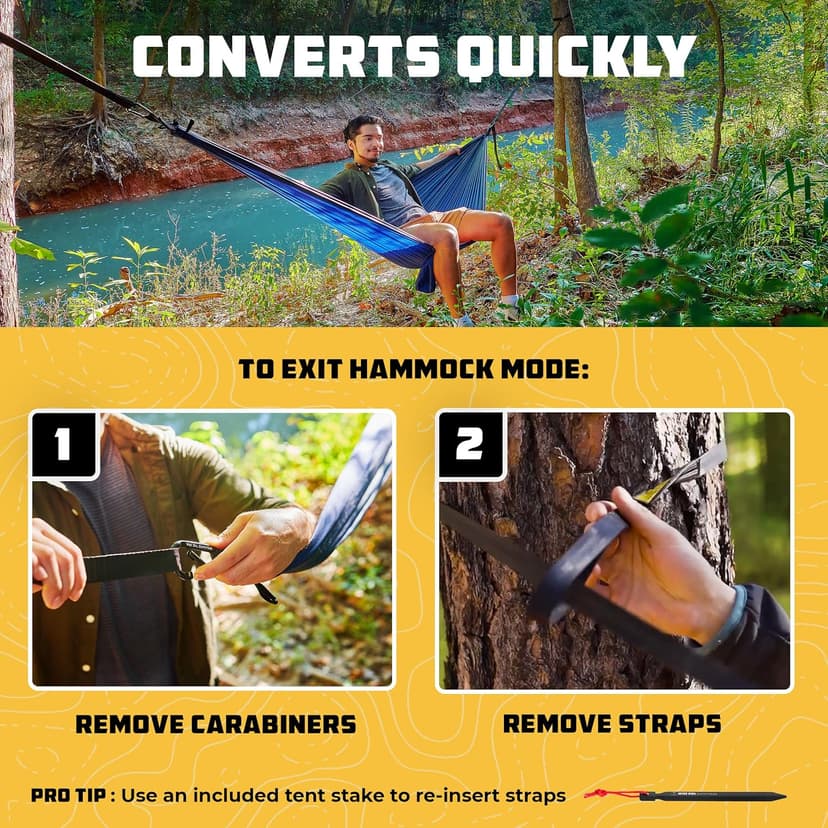 Wise Owl Outfitters 4in1 Hammock - Camping Hammock, Shelter Tarp, Poncho, and Footprint - Camping Essentials and Accessories for Campers