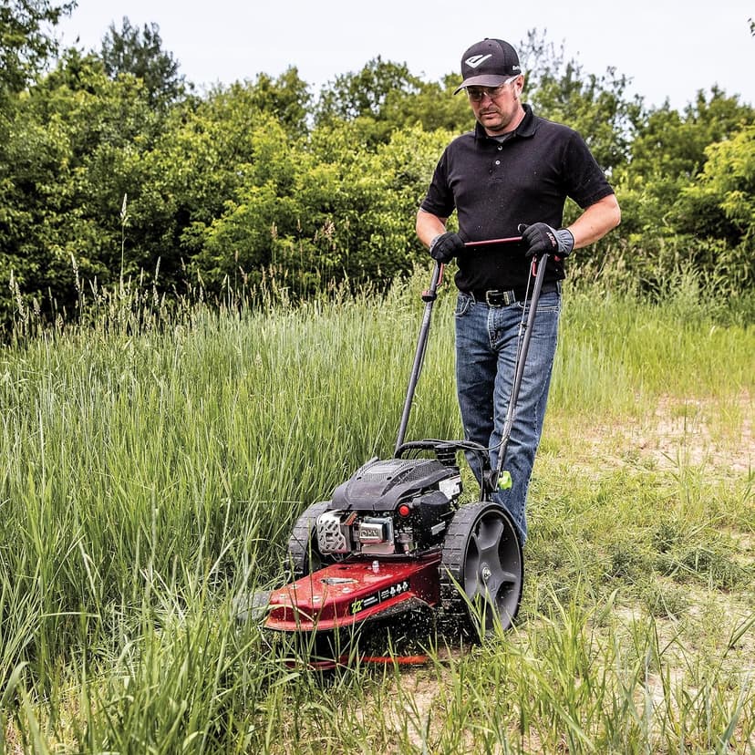 Earthquake Walk Behind String Mower With 160cc Viper 4-Cycle Engine, 22” Cutting Diameter, 14” Never-Go-Flat Wheels, Easy Assembly, Adjustable Handlebar, Model # 40314