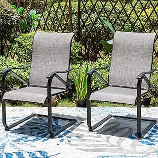 Sophia & William Slingback Patio Chairs, 2 PCS Outdoor Spring Chairs Heavy Duty Patio Chairs, C Spring Motion Chairs Support 300lbs