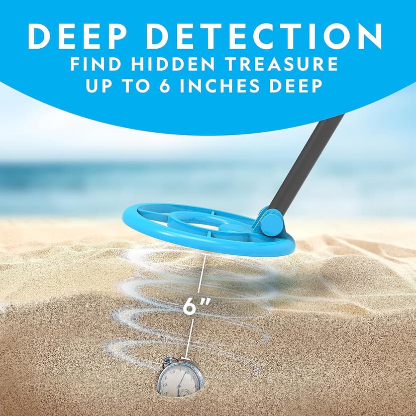 NATIONAL GEOGRAPHIC Metal Detector for Kids - 7.4" Waterproof Metal Detector Coil, Lightweight Gold Detector with Pinpoint Function & LCD Display, Beach Metal Detector (Amazon Exclusive)