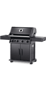 Napoleon - Rogue 425 Natural Gas Grill with Range Side Burner, Black, 3 Stainless Steel Main Burners