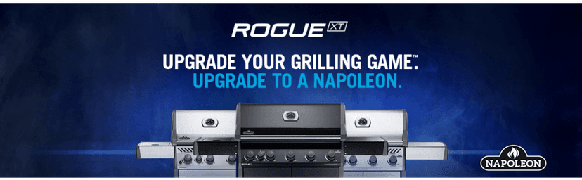 Napoleon - Rogue 425 Natural Gas Grill with Range Side Burner, Black, 3 Stainless Steel Main Burners