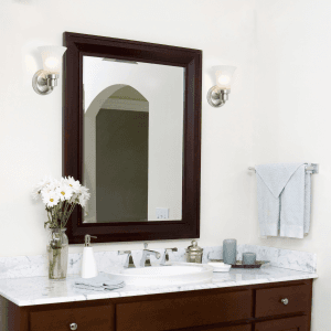 Design House 504977 The Village Traditional 1-Light Indoor Dimmable Wall Sconce with Frosted Flute Glass and Twist On/Off Switch for Bathroom Bedroom Hallway, Satin Nickel