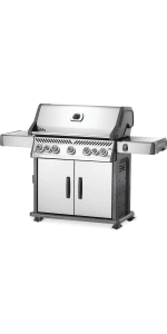Napoleon - Rogue 425 Natural Gas Grill with Range Side Burner, Black, 3 Stainless Steel Main Burners