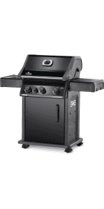 Napoleon - Rogue 425 Natural Gas Grill with Range Side Burner, Black, 3 Stainless Steel Main Burners