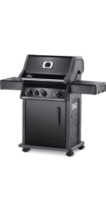 Napoleon - Rogue 425 Natural Gas Grill with Range Side Burner, Black, 3 Stainless Steel Main Burners