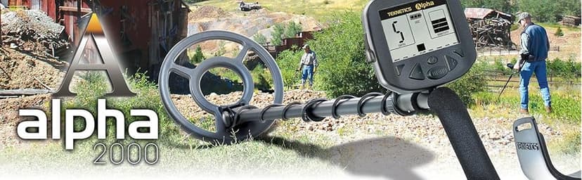 Teknetics Alpha 2000 Metal Detector for Beginners with Lightweight Design, Adjustable Sensitivity, Waterproof 8-Inch Searchcoil, Ideal for Coin and Relic Hunting