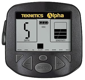 Teknetics Alpha 2000 Metal Detector for Beginners with Lightweight Design, Adjustable Sensitivity, Waterproof 8-Inch Searchcoil, Ideal for Coin and Relic Hunting