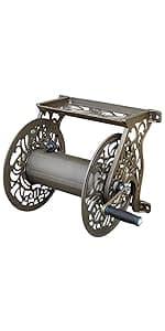 Liberty Garden Products 703-2 Multi-Purpose Steel Garden Wall/Floor Mount Hose Reel, Tan Poly