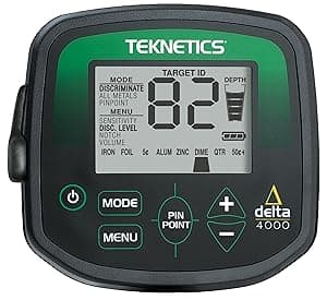 Teknetics Delta 4000 Metal Detector for Adults Features an 8" Waterproof Coil and a User-Friendly Design, Making it Perfect for Coin Shooting, relic Hunting and General Treasure Hunting