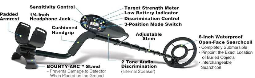 Bounty Hunter TK4 Tracker IV Metal Detector with Waterproof 8-Inch Coil, Versatile Detection Modes, Durable Construction, and Easy-to-Use Controls for All-Terrain Treasure Hunting Adventures