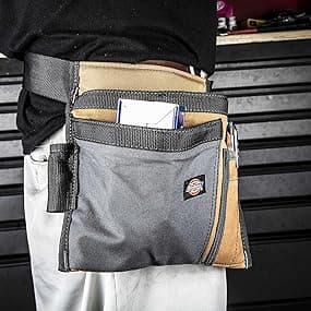 Dickies 5-Pocket Single Side Tool Belt Pouch/Work Apron, Durable Canvas Construction, Adjustable Belt for Custom Fit