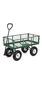 Gorilla Carts Utility Cart with Steel Frame, 600 Pound Capacity, and 10 Inch Tires