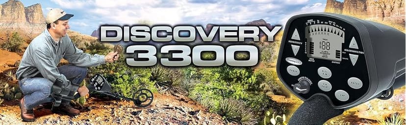 Bounty Hunter Discovery 3300 Metal Detector with Manual Ground Balance, Microprocessor Discrimination, Deep-Seeking Pinpoint, 5 Modes, 4-Tone Audio, 11-Segment Target ID