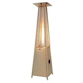 Hiland HLDS01-GTSS Pyramid Glass Tube Patio Heater, 48,000 BTU, Stainless Steel, CSA certified