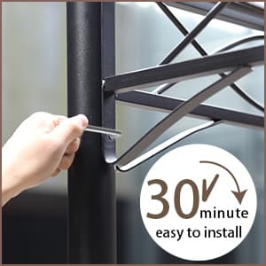 10'x10' Outdoor Patio Gazebo Heavy Duty Steel Frame Canopy with Double Roof, Privacy Curtains, for Garden, Backyard, and Lawn (Brown)