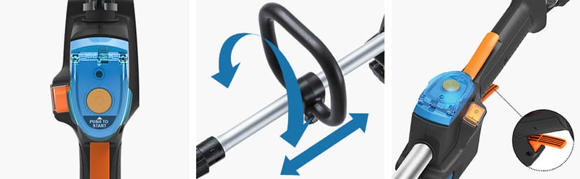 LawnMaster NPTGCP2517B No-Pull Gas String Trimmer with Electric Start 25cc 2 Cycle,17-Inch