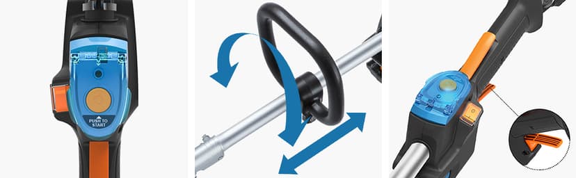 LawnMaster NPTGSP2517A No-Pull Gas Grass Trimmer with Electric Start 25cc 2 Cycle,17-Inch