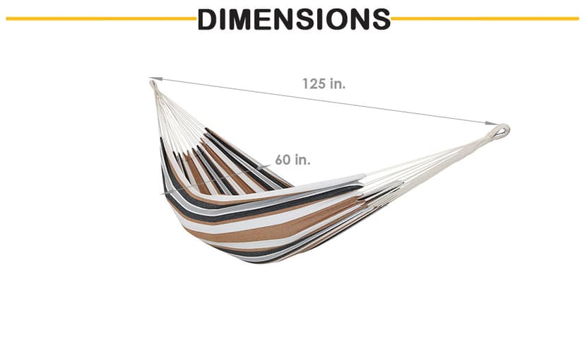 Sunnydaze Double Brazilian Cotton Hammock for Outside - 450-Pound Capacity Outdoor Hammock - Sea Grass
