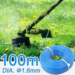 Grass Trimmer Line 328ft Weed Eater Wacker String .065'' Weed Trimmer Spool Replacement, Nylon Material for String Trimmers, 1.6mm Diameter