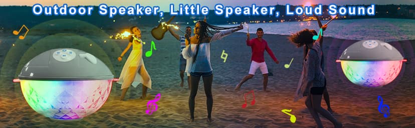 Floating Pool Speakers with Colorful Lights, IP68 Waterproof Bluetooth Speaker for Pool, Crystal Clear Sound Hot Tub Speaker for Pool, Spa and Outdoor