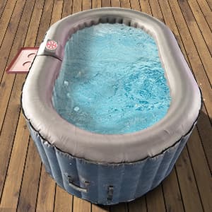 ALEKO Inflatable Hot Tub Spa | Personal High Powered Jetted Bubble | with Fitted Cover and 3 Filters | 265 Gallon | 6 Person Round | Brown | HTIR6GYBR