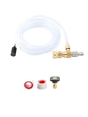 Sooprinse Chemical Injector Kit for High Pressure Washer, 4000 PSI Adjustable Soap Dispenser with a 1/4 Inch Black Soap Nozzle and Teflon Tape, 16 Ft Siphon Hose, 3/8 Inch Quick Connect