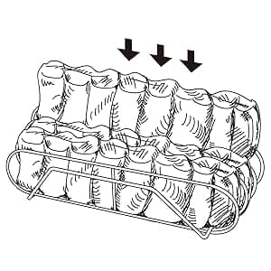 Extra Long Stainless Steel Rib Rack for Smoking and Grilling, Holds up to 3 Full Racks of Ribs, Fits 18” or Larger Gas Smoker or Charcoal Grill, Perfect Smoker Accessories Gifts for Men